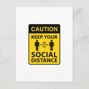 Houd uw sociale afstand briefkaart