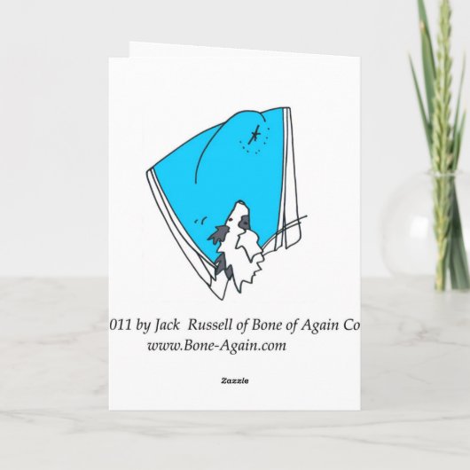 Houd Uw Staart op Wit Feestdagen Kaart (Achterkant)