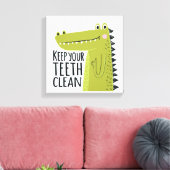 Houd uw tanden schoon canvas afdruk (Insitu (Woonkamer))
