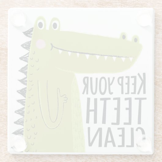 Houd uw tanden schoon glazen onderzetter (Achterkant)