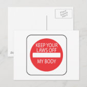 Houd uw wetten uit mijn lichaam briefkaart (Voorkant / Achterkant)