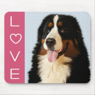 Houd van Berner Sennenhond Puppy Hond Roze Muismat