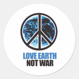 HOUD VAN DE AARDE, NIET VAN OORLOG RONDE STICKER