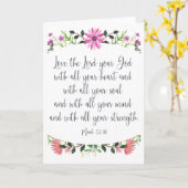 Houd van de Heer uw God bloem Kaart (Gele Bloem)