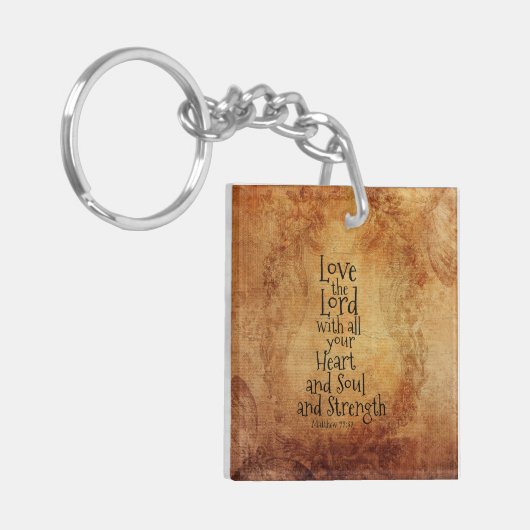 Houd van de Here Schrift Mattheüs 22:37, Sleutelhanger (Voorkant Links)