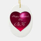 HOUD VAN DE JESTER, KUPID MONOGRAM Red Ruby Heart Keramisch Ornament (Achterkant)
