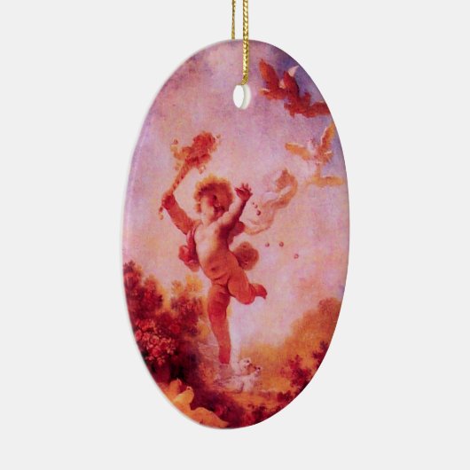 HOUD VAN DE JESTER MONOGRAM Red Ruby Keramisch Ornament (Rechts)