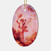 HOUD VAN DE JESTER MONOGRAM Red Ruby Keramisch Ornament (Links)