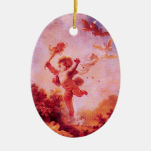 HOUD VAN DE JESTER MONOGRAM Red Ruby Keramisch Ornament
