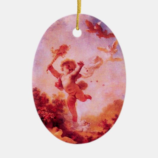 HOUD VAN DE JESTER MONOGRAM Red Ruby Keramisch Ornament (Voorkant)