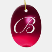 HOUD VAN DE JESTER MONOGRAM Red Ruby Keramisch Ornament (Achterkant)