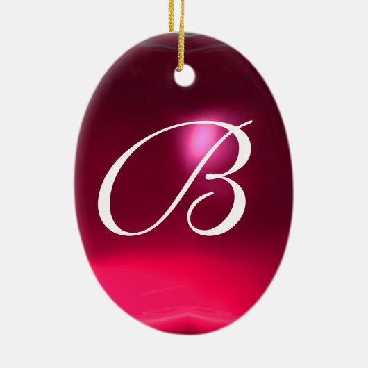 HOUD VAN DE JESTER MONOGRAM Red Ruby Keramisch Ornament (Achterkant)