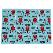 Houd van een Nurse Heart Stethoscoop Design Groot Cadeauzakje (Voorkant)