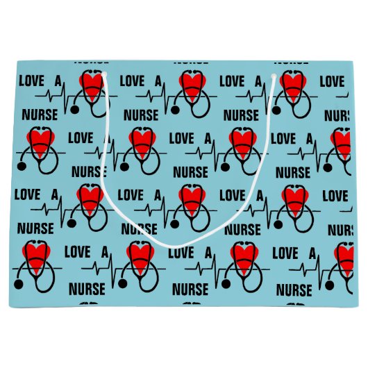 Houd van een Nurse Heart Stethoscoop Design Groot Cadeauzakje (Voorkant)