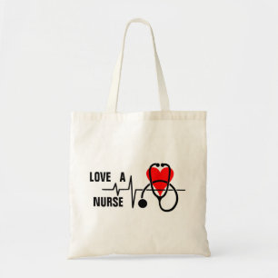 Houd van een Nurse Heart Stethoscoop Design Tote Bag