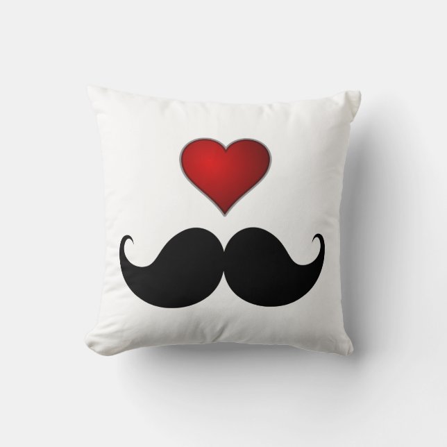 HOUD VAN HET STACHE-Hart MET DE Mustache Kussen (Voorkant)