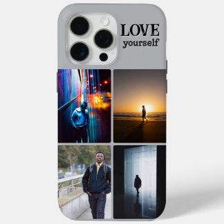 Houd van jezelf 4 foto collage esthetische telefoo iPhone 15 pro max hoesje