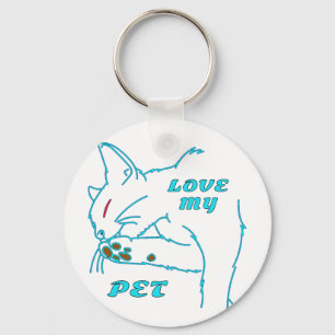 HOUD VAN MIJN KUTE AQUA-PET CAT SLEUTELHANGER