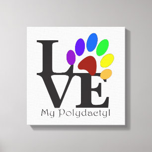 HOUD VAN mijn polydacylkat Canvas Afdruk