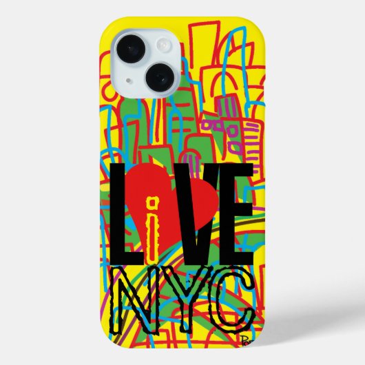 Houd van NYC Live in NYC iPhone Case (Achterkant)
