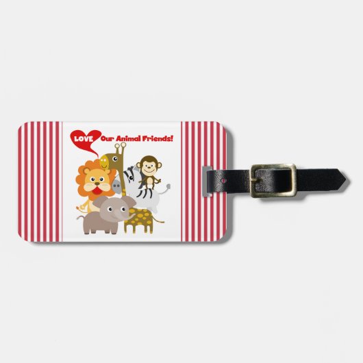 Houd van Onze Dierlijke Vrienden Bagagelabel (Voorkant horizontaal)