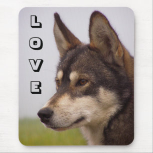 Houd van Siberische Husky Puppy Hond Muismat