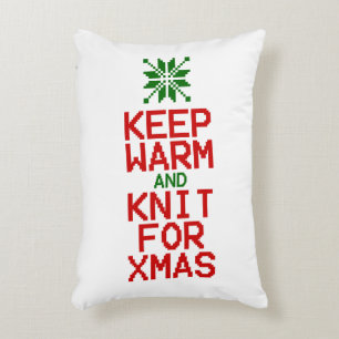 Houd Warm en Knit voor Kerstmis Accent Kussen