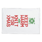 Houd Warm en Knit voor Kerstmis Kussensloop (Achterkant-Links)