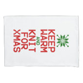 Houd Warm en Knit voor Kerstmis Kussensloop (Voorkant-Links)