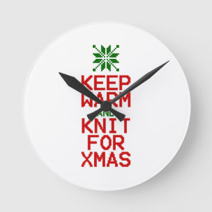 Houd Warm en Knit voor Kerstmis Ronde Klok