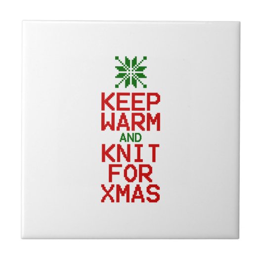 Houd Warm en Knit voor Kerstmis Tegeltje (Voorkant)