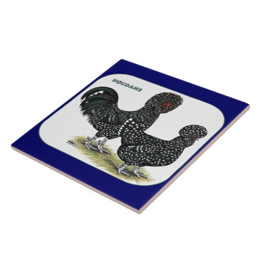 Houdan Chickens Tegeltje (Zijkant)