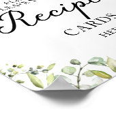 Houdbare groene bruiloft feest recept kaarten bord poster (Hoek)