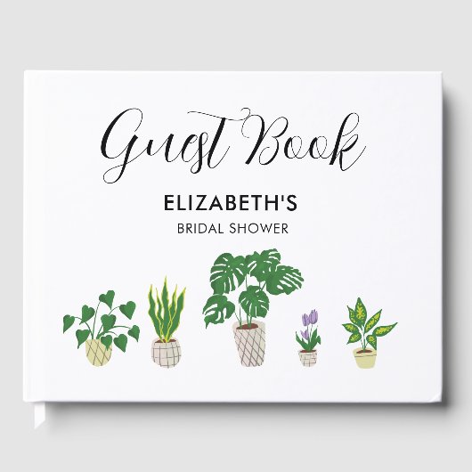 Houdbare Planten Bruidsfeest Groene Aangepaste Gastenboek (Voorkant)