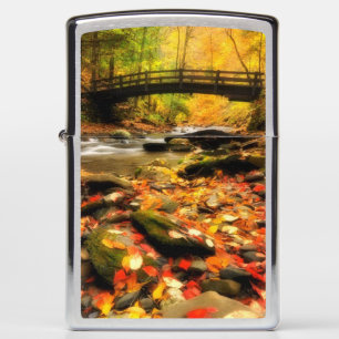 Houden Bridge en Creek in Herfst
