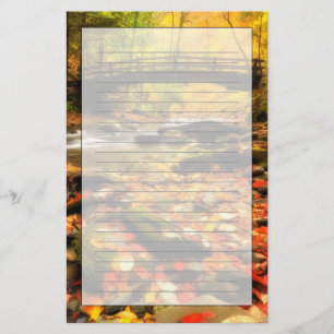 Houden Bridge en Creek in Herfst Briefpapier
