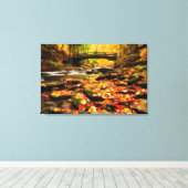 Houden Bridge en Creek in Herfst Canvas Afdruk (Insitu (Houten vloer))