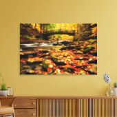 Houden Bridge en Creek in Herfst Canvas Afdruk (Insitu (Woonkamer))