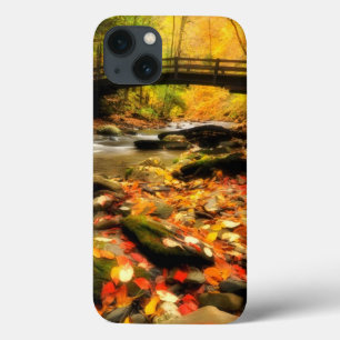 Houden Bridge en Creek in Herfst iPhone 13 Hoesje
