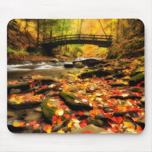 Houden Bridge en Creek in Herfst Muismat (Voorkant)