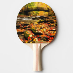 Houden Bridge en Creek in Herfst Tafeltennisbatje