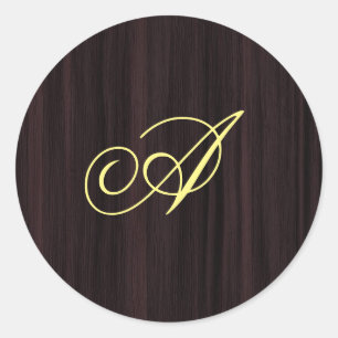 Houden Patroonmonogram Handgeschreven Initialen Ronde Sticker