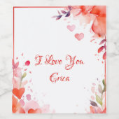 houden van | Aangepaste naam | Valentijnsdag Wijn Etiket (Enkel label)