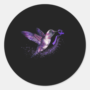 Houden van Paarse lint fibromyalgie bewustzijn Ronde Sticker