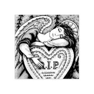HOUDENDE GUARDIAN ANGEL-CEMETERY, GRAVE RUBBER STA RUBBERSTEMPEL