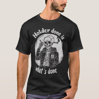 houder gedaan grappig skelet T-shirt