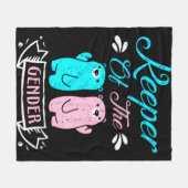 Houder van de Genderroze en Blauwe Teddy Bear Fleece Deken (Voorkant (Horizontaal))
