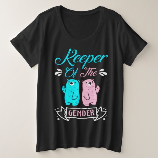 Houder van de Genderroze en Blauwe Teddy Bear Grote Maat T-shirt (Design voorkant)