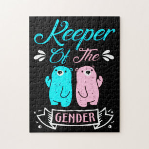 Houder van de Genderroze en Blauwe Teddy Bear Legpuzzel