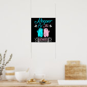 Houder van de Genderroze en Blauwe Teddy Bear Poster (Keuken)